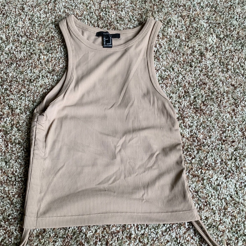 Light brown cropped tank top